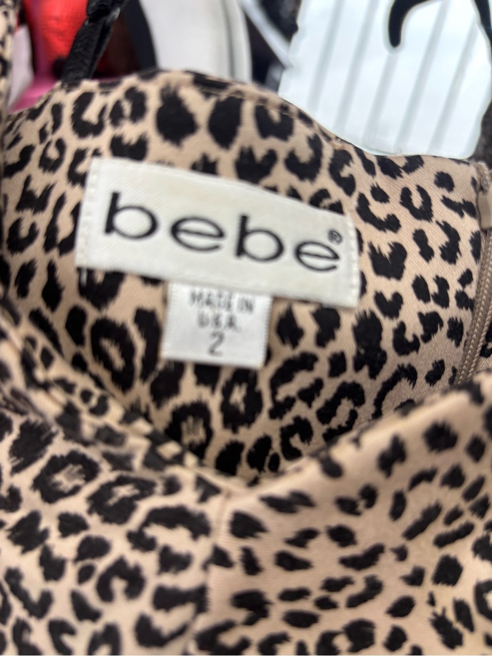 bebe Leopard Print Tan and Black Cami Top - Picture 6 of 6